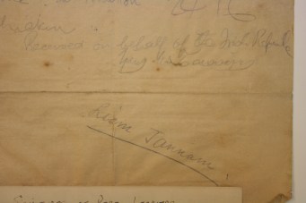 Requisition order signed by Liam Tannan (NMI Collection) Image