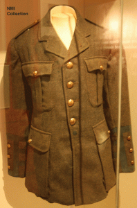 Liam Mellows Irish Volunteer tunic, given to Pauline Barry as a token of thanks for her help in his escape (NMI Collection)